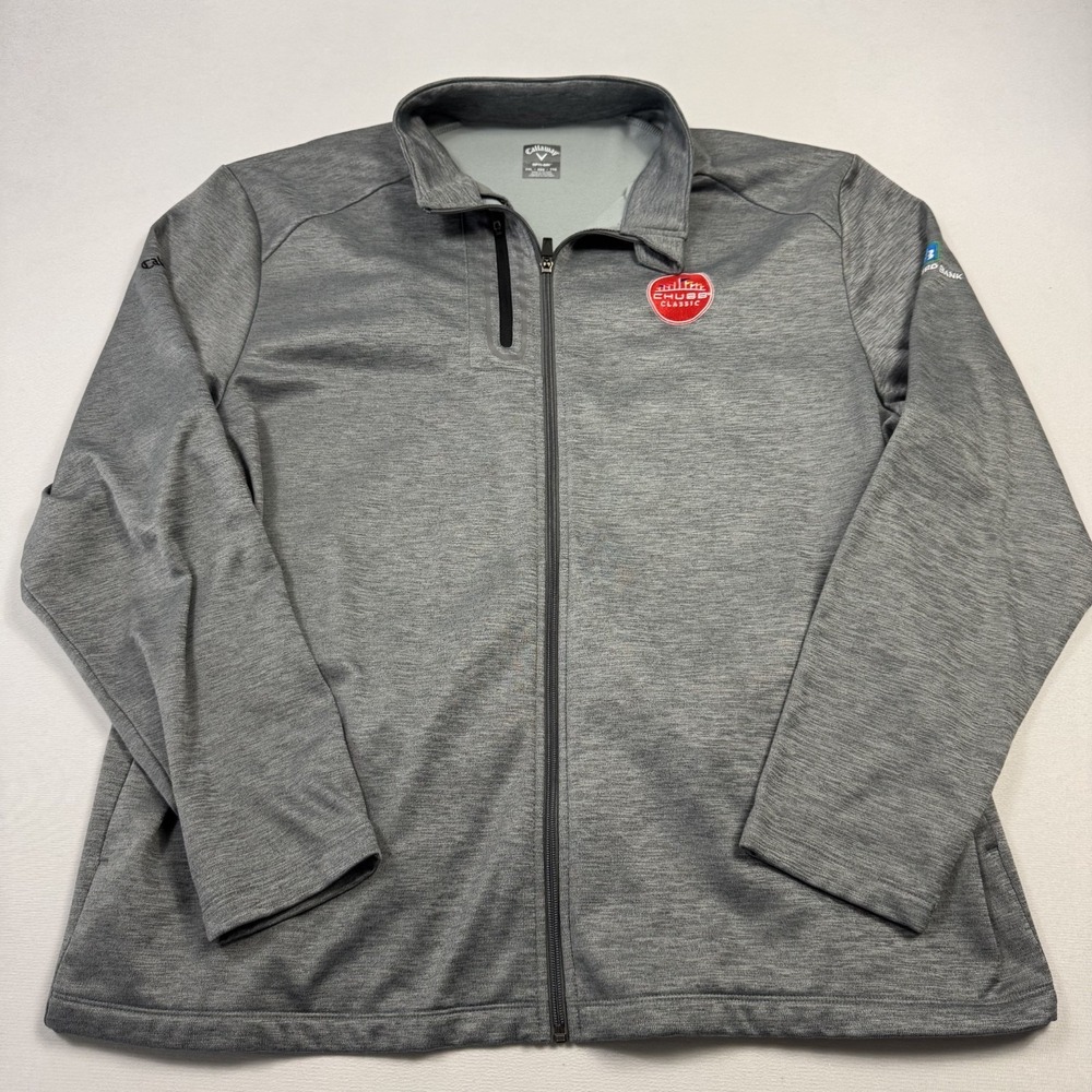 Callaway Golf Chubb Classic Opti-Dri‎ Full Zip Top Long Sleeve Gray Men's 2XL